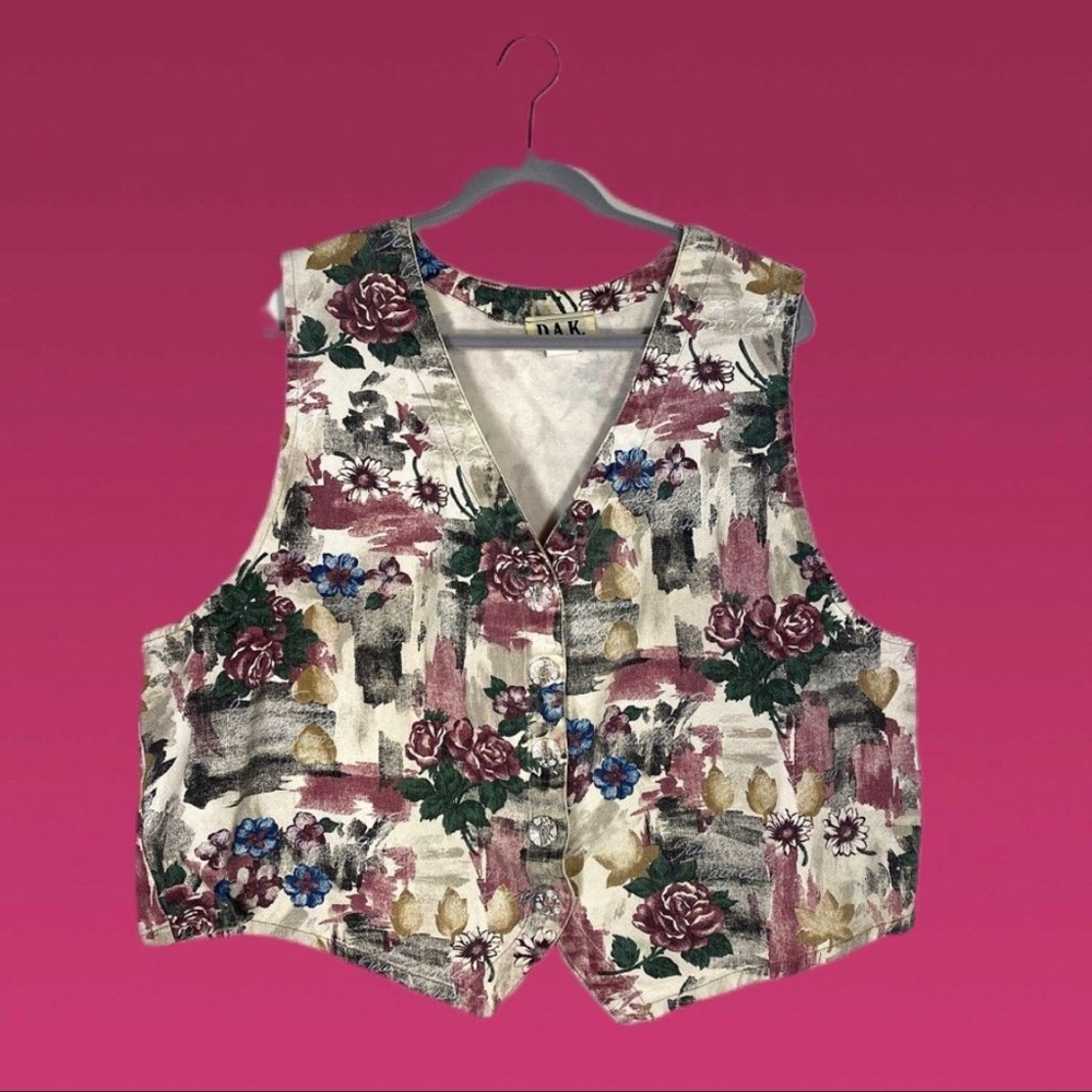 Vintage 90's Plus Size Acid Washed Denim Vest